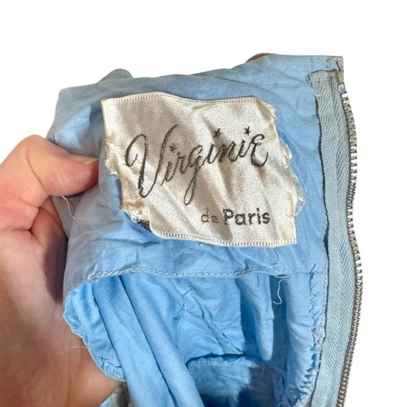 True Vintage Virginie De Paris Embroidered Bow Full Dress Fifties 1950s - Picture 6 of 6